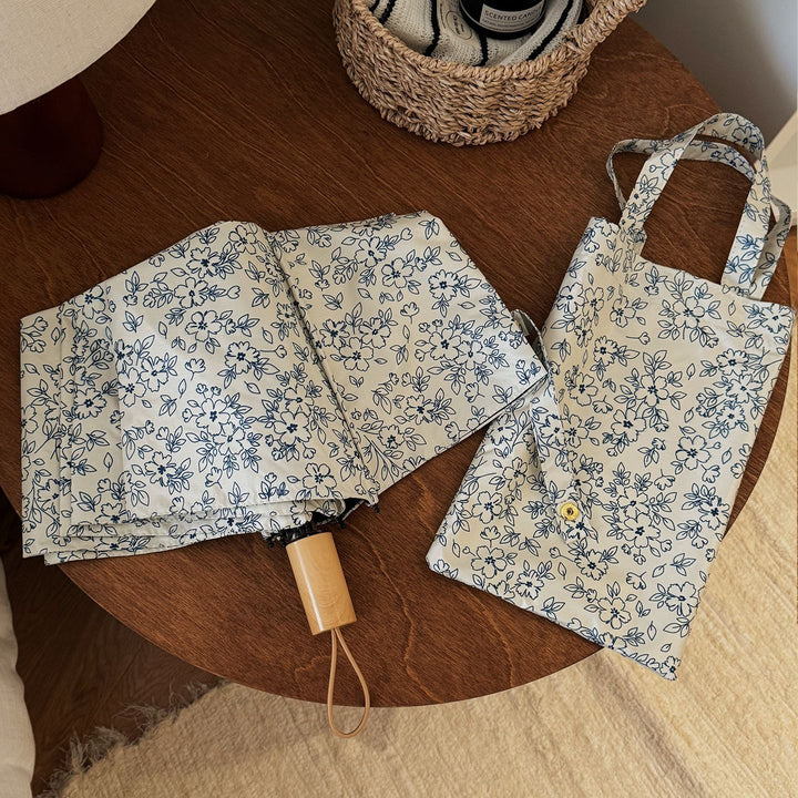 Damer sammenleggbare handleveske med blomstermotiv Luvikno