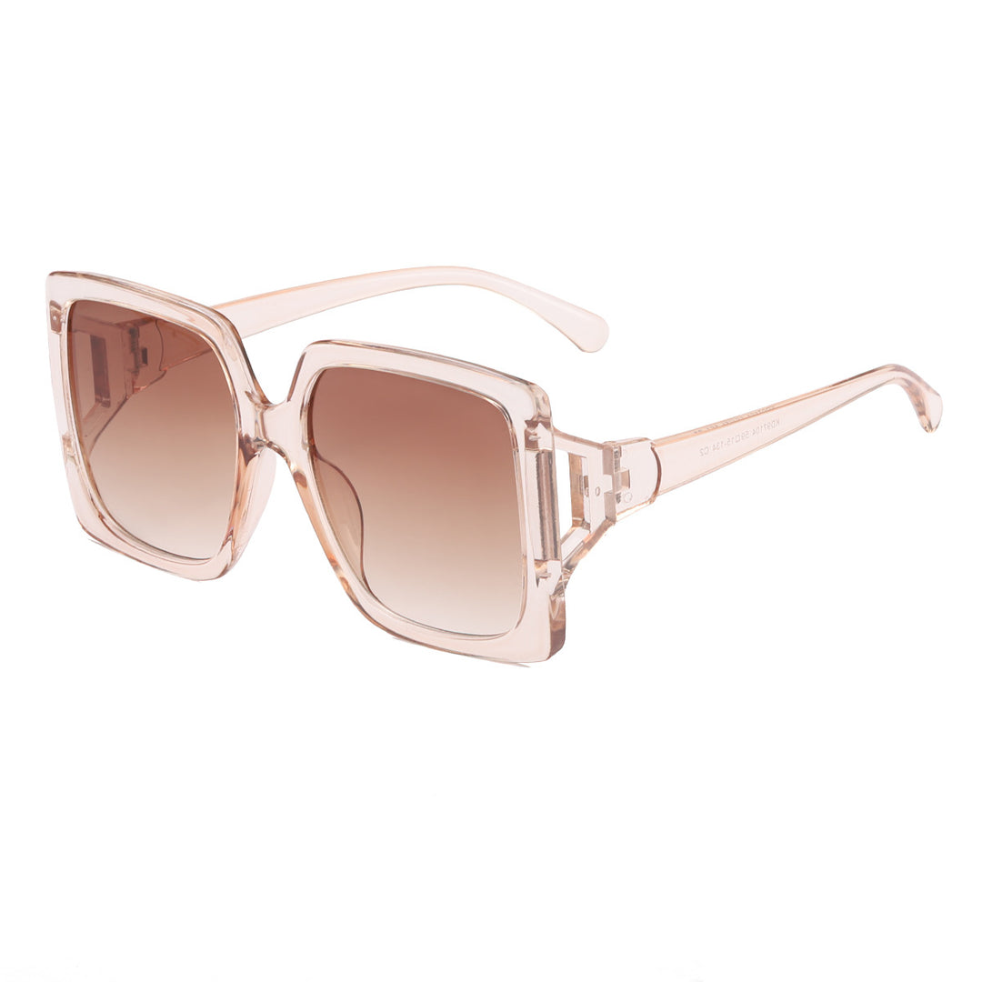 Dame modische oversized solbrille med gradient-innfatninger Luvikno