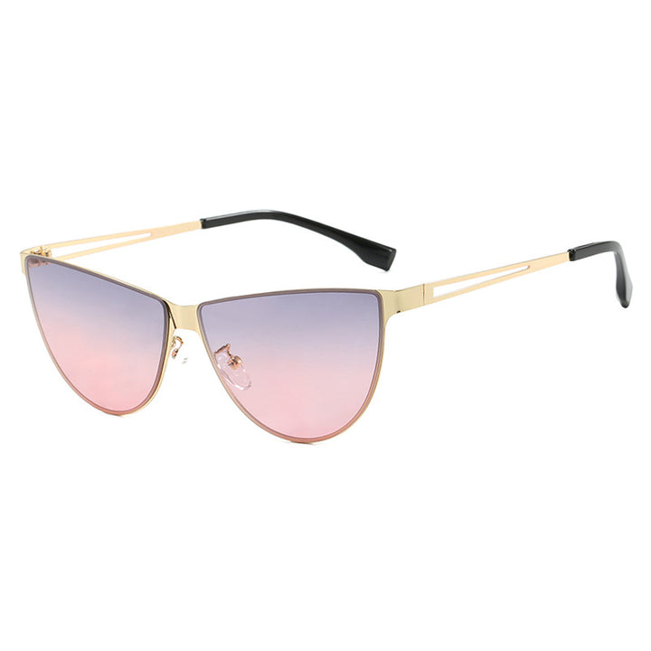 Dame Cat-Eye solbriller med stilfull metallramme og beskyttende UV-filter Luvikno