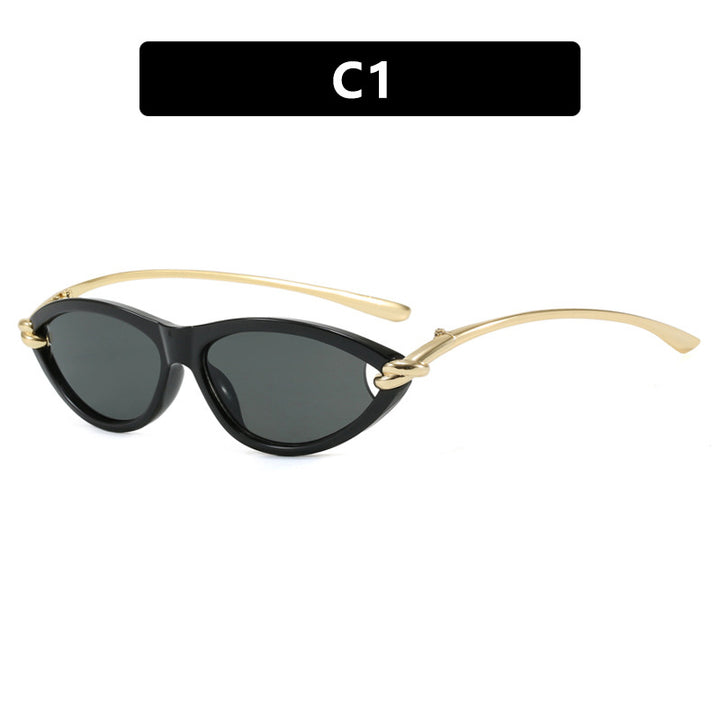 Damen Cat-Eye solbriller med elegant metallramme og beskyttende UV-filter Luvikno