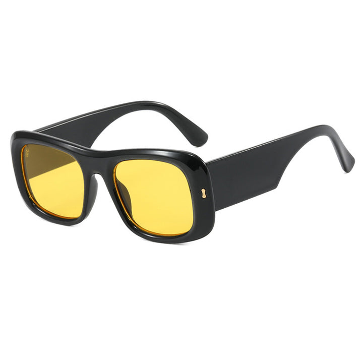 Dame oversized kvadratisk solbrille med bred ramme og polariserte linser Luvikno