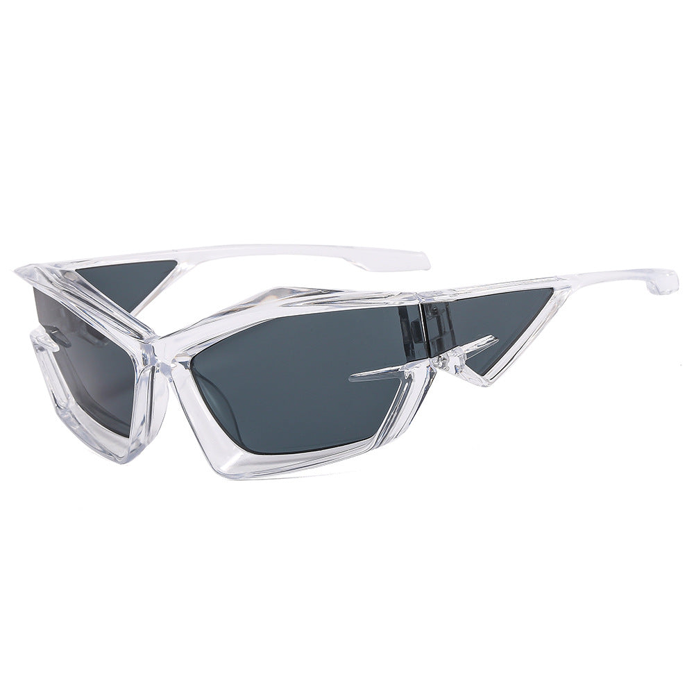 Damer futuristisk solbrille med unikt polygon-design Luvikno