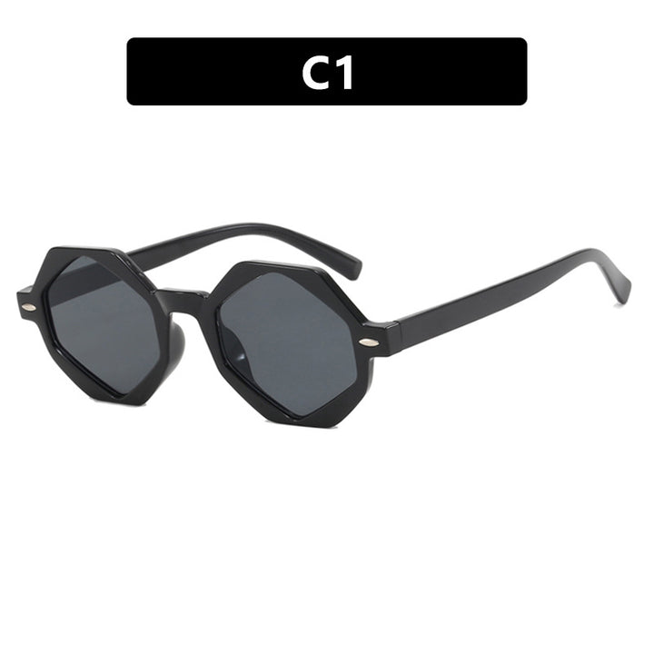 Dame trendig solbrille i moderne åttkant-design Luvikno