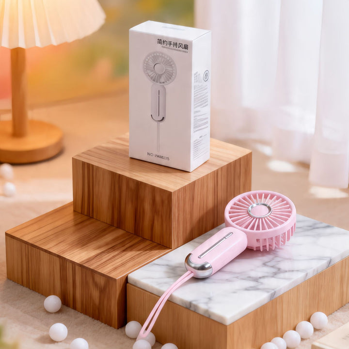 Dame Bærbar Mini-Håndvifte med USB-ladingsfunksjon og ergonomisk grep Luvikno