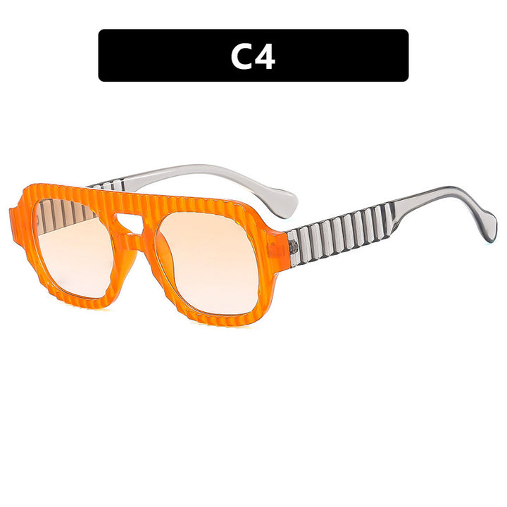 Damer geometrisk solbrille med raffinert strukturdesign Luvikno