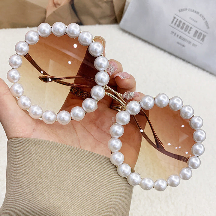 Damer elegant oversized solbriller med stilfull transparent ramme Luvikno