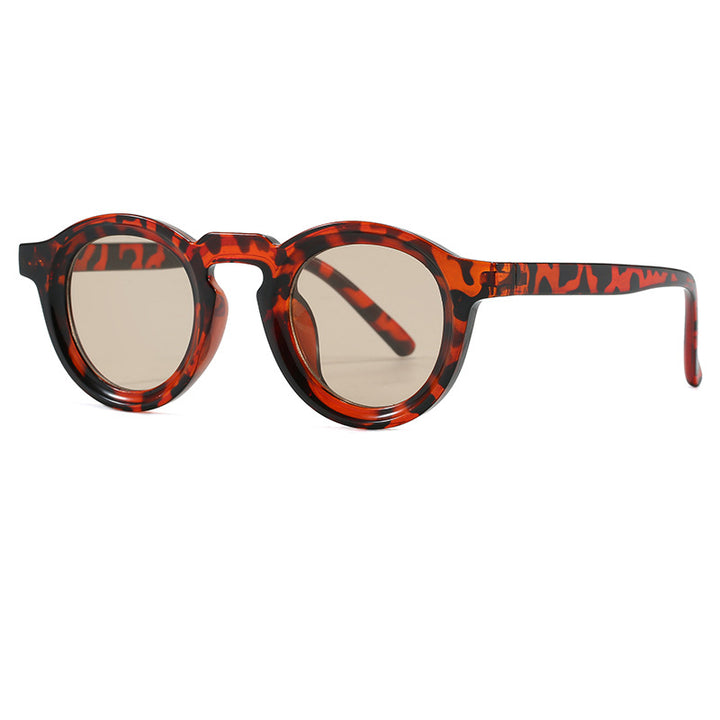 Damer fashionable runde solbriller med transparent ramme og UV-beskyttelse Luvikno