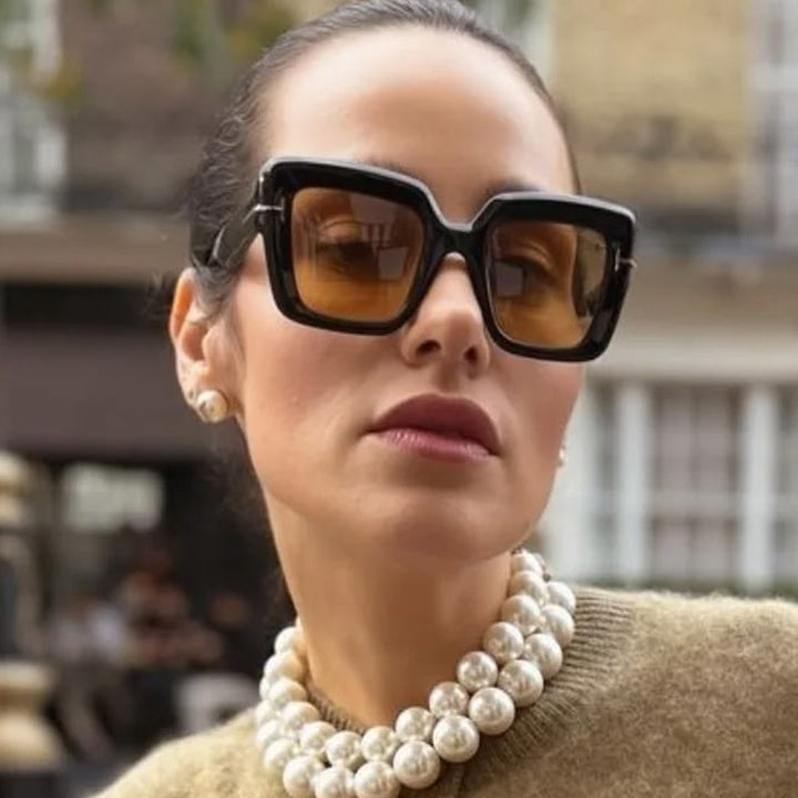 Dame firkantet solbrille med komfortabel plastramme og UV-beskyttelse Luvikno