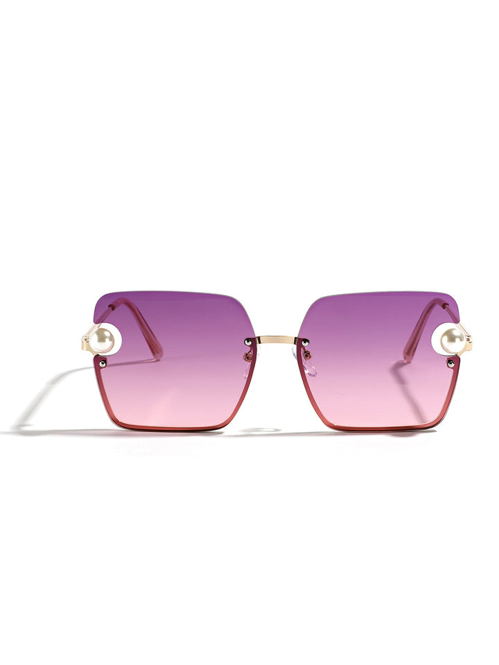 Dame firkantet solbrille med elegant gjennomsiktig ramme Luvikno