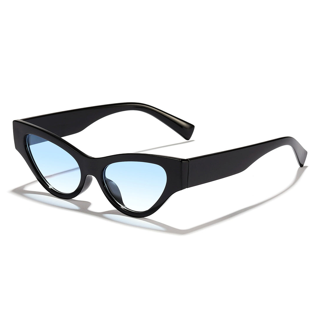 Dame Cat-Eye solbriller med elegant, gjennomsiktig ramme og UV-beskyttelse Luvikno