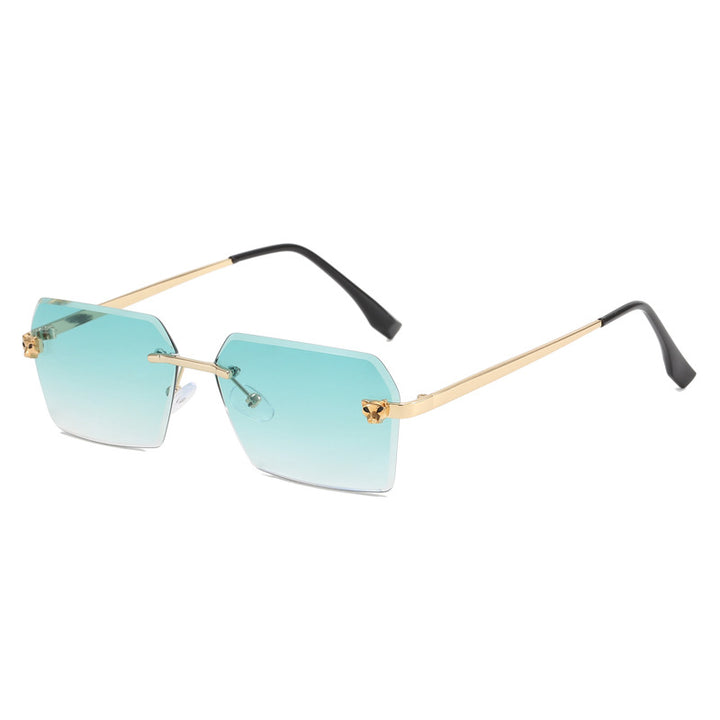 Damer moterik firkantet solbrille med elegant metallramme Luvikno