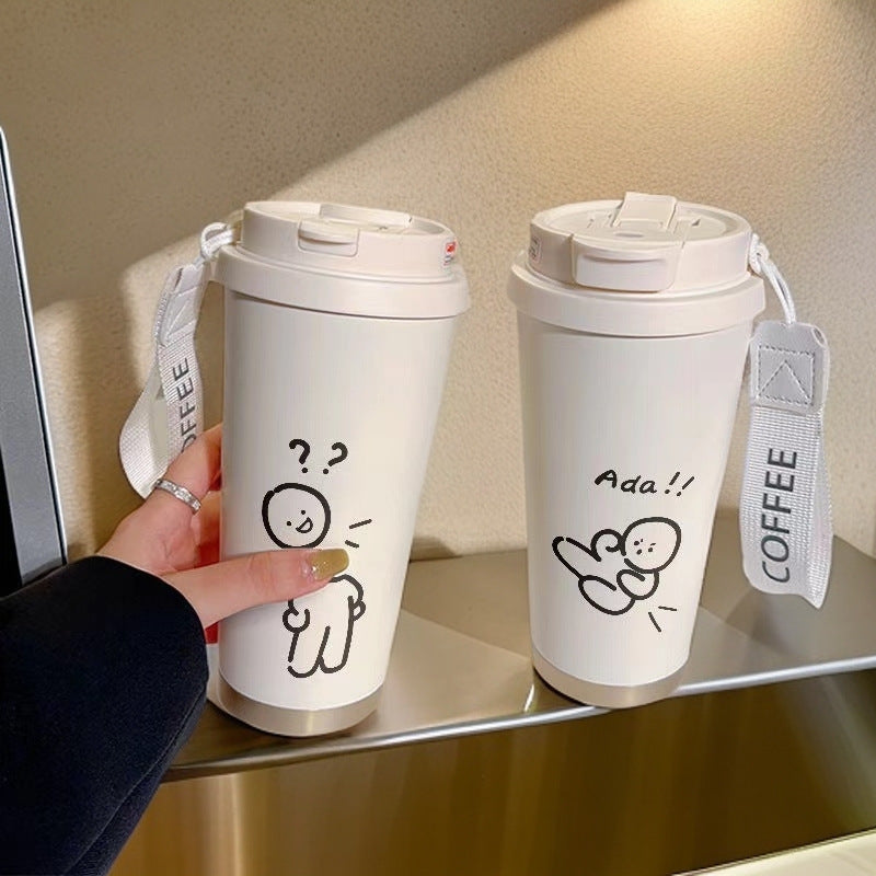 Dame isolerende drikkeflaske med praktisk klappdeksel og sjarmerende Hello Kitty-design Luvikno