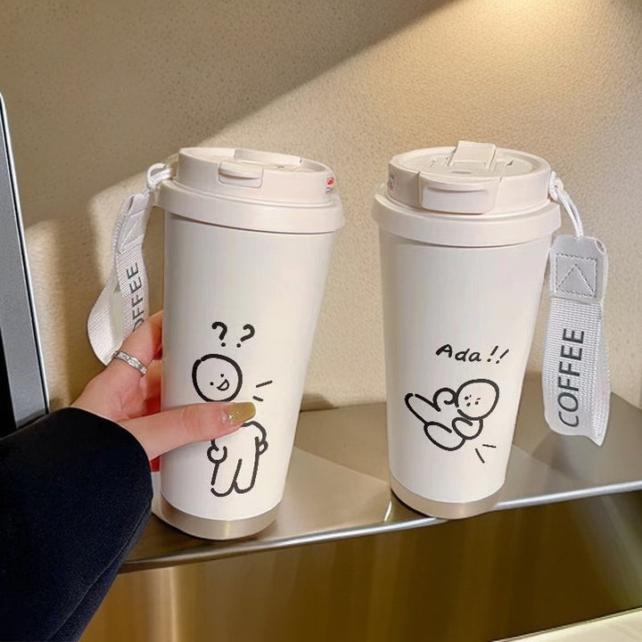 Dame isolerende drikkeflaske med praktisk klappdeksel og sjarmerende Hello Kitty-design Luvikno