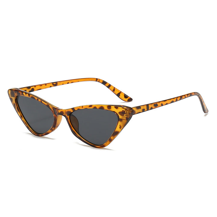 Dame stilige Cat-Eye solbriller med glanset plastramme Luvikno