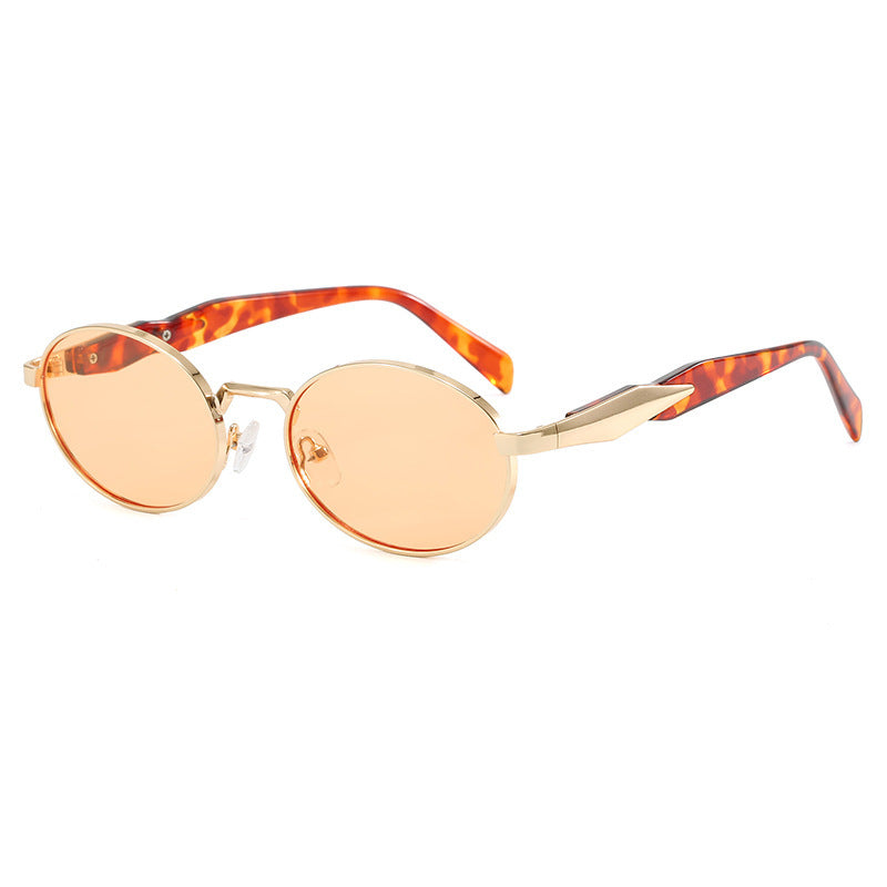 Dame designer solbrille med høyverdig rund ramme og beskyttende UV-filter Luvikno
