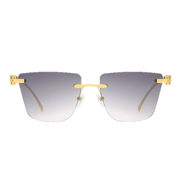 Dame Geometrisk Solbrille med elegant gullfarget detalj Luvikno