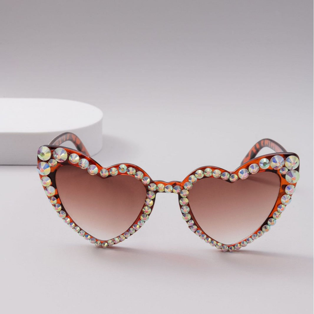 Dame Hjerteformet Glitter-solbrille Luvikno