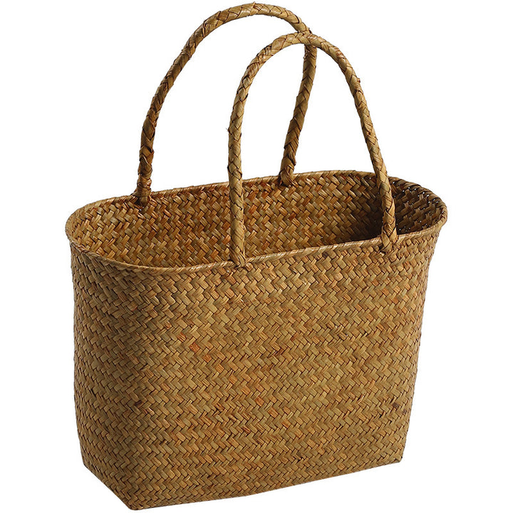 Unisex handlebag laget av flettet naturmateriale Luvikno