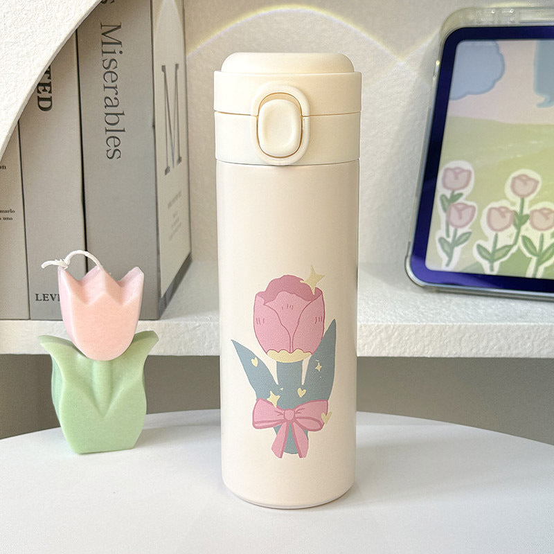 Dame isolert drikkeflaske med elegant blomsterdesign Luvikno