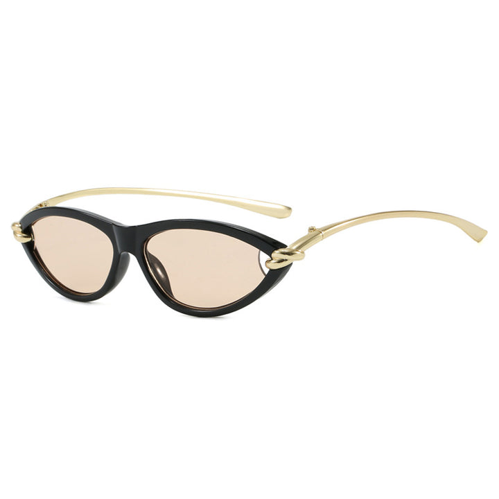 Damen Cat-Eye solbriller med elegant metallramme og beskyttende UV-filter Luvikno