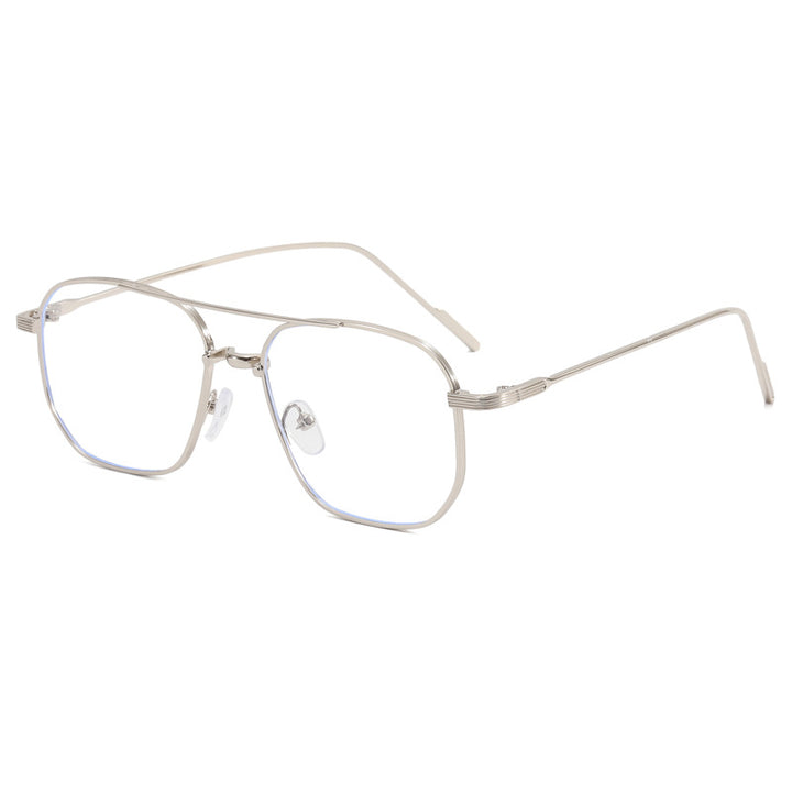 Dame moteriktig geometrisk brille med elegant metallramme Luvikno