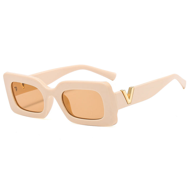Dame Stilig oversized solbrille med unikt ramme Luvikno