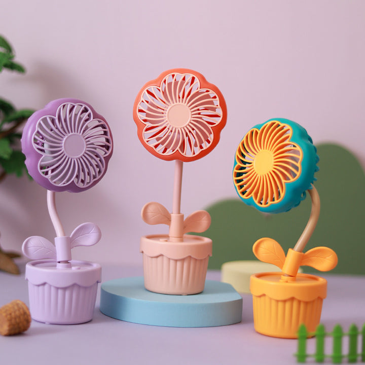 Unisex Søt Blomsterdesign Skrivebordvifte Luvikno