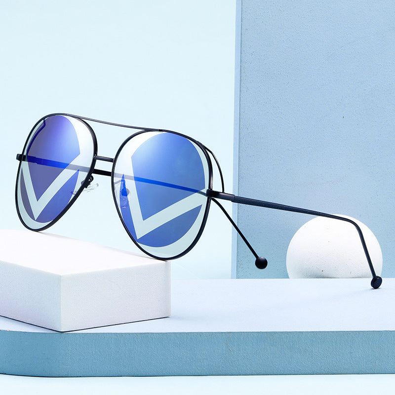 Dames fashionable geometriske solbriller Luvikno