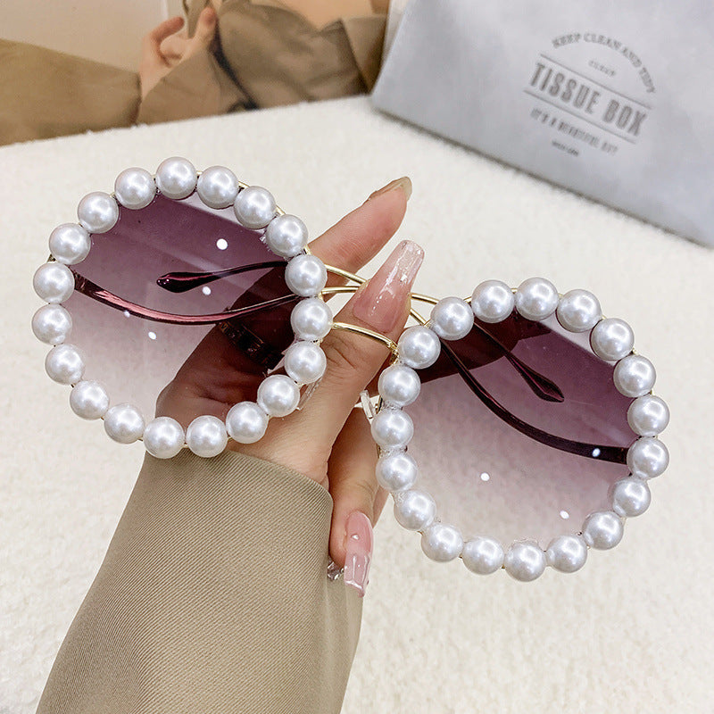 Damer elegant oversized solbriller med stilfull transparent ramme Luvikno