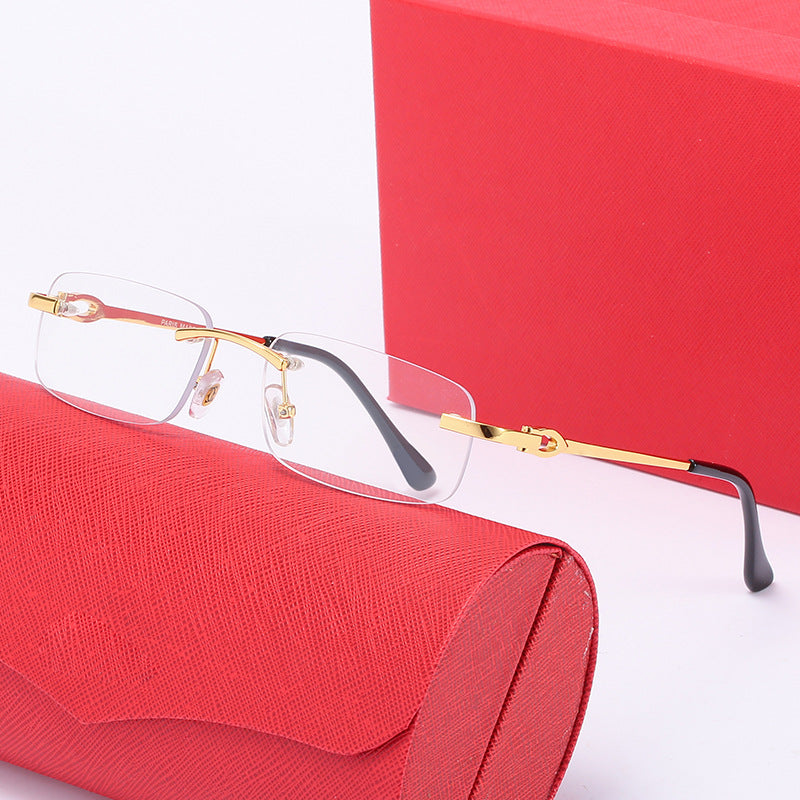Dame elegant halvrammebrille med komfortable nesepads Luvikno