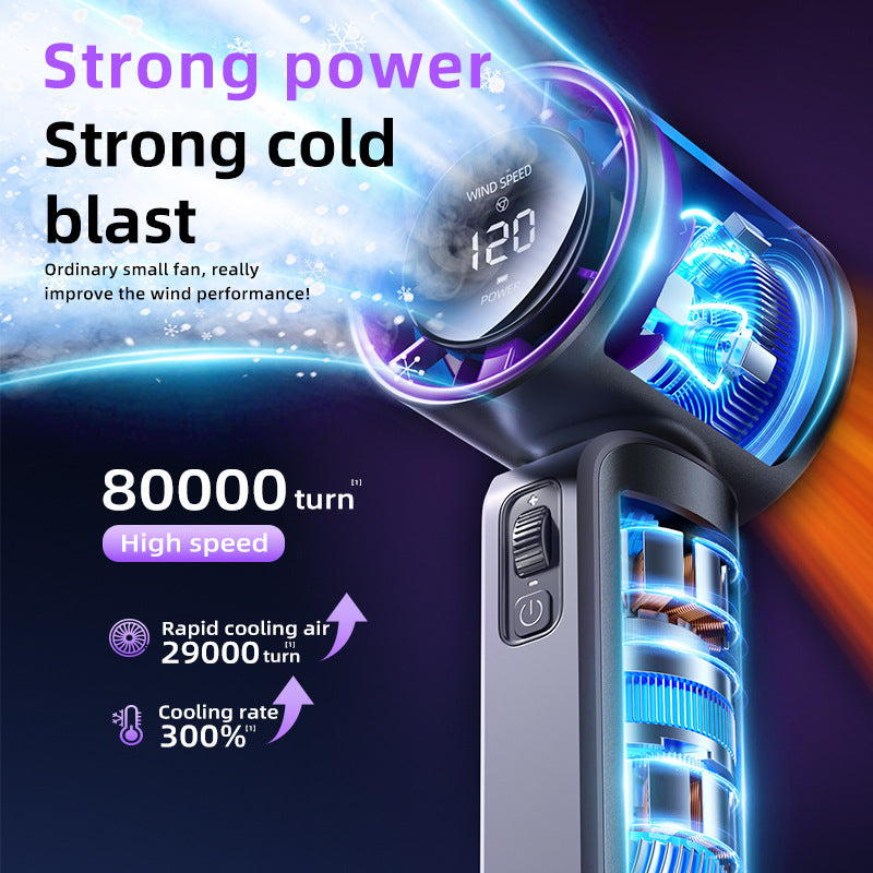 Damehåndvifte med LED-skjerm og turbofan Luvikno