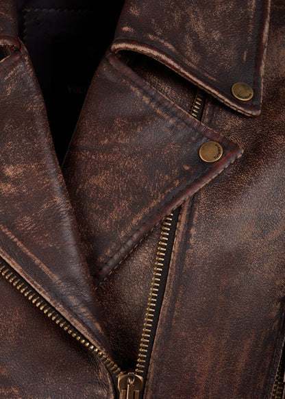 Luvik | Nahka Lyhennetty Biker-takki