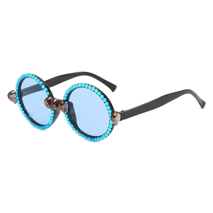 Dame Ekstravagant rund solbrille Luvikno