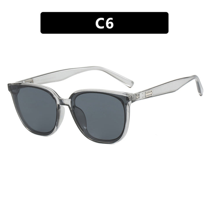 Dame elegant solbrille med trendy gjennomsiktig ramme Luvikno
