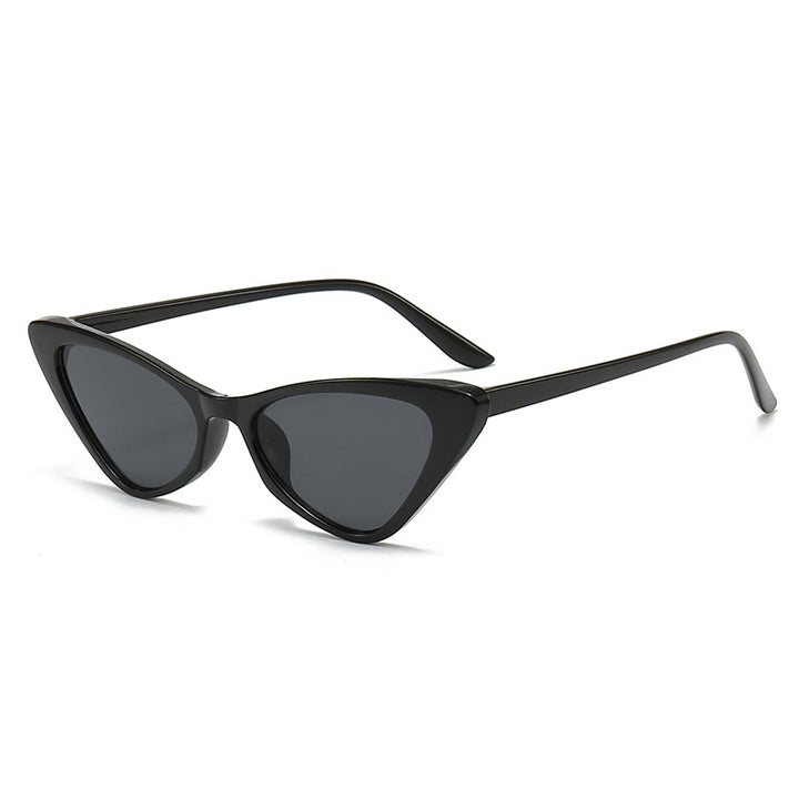 Dame stilige Cat-Eye solbriller med glanset plastramme Luvikno