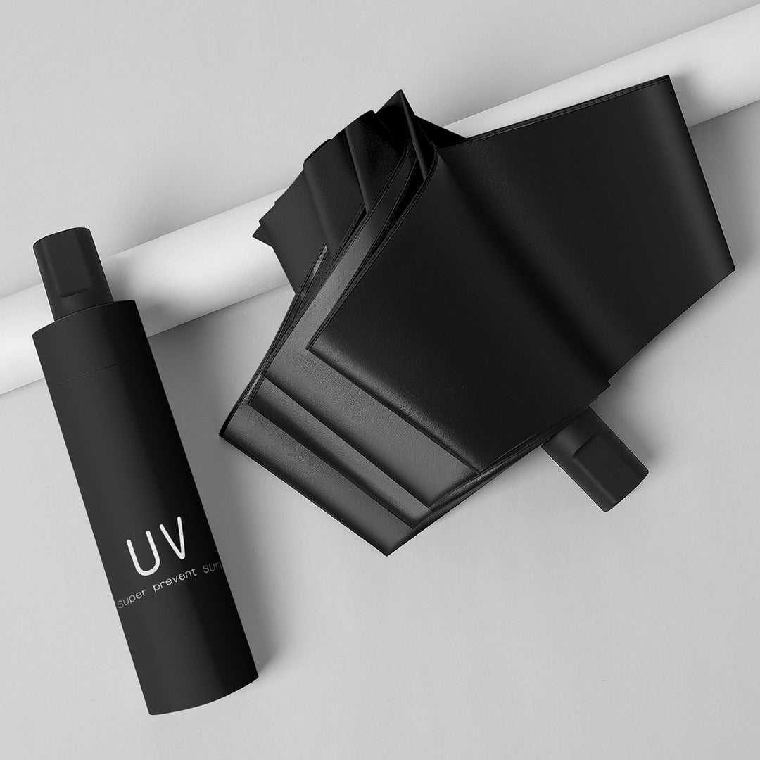 Kvinne sammenleggbar paraply med UV-beskyttelse og solid ramme Luvikno