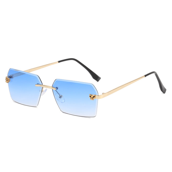 Damer moterik firkantet solbrille med elegant metallramme Luvikno