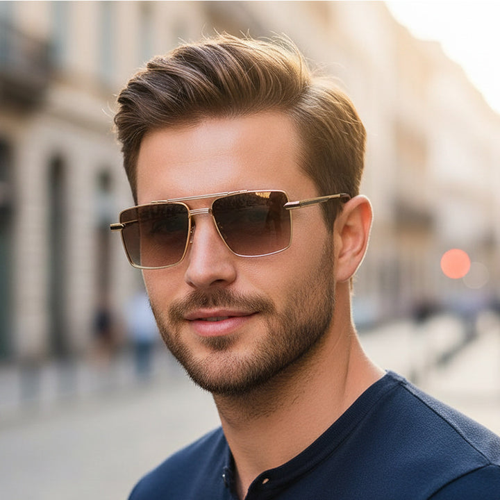 Dame futuristisk kvadratisk solbrille Luvikno