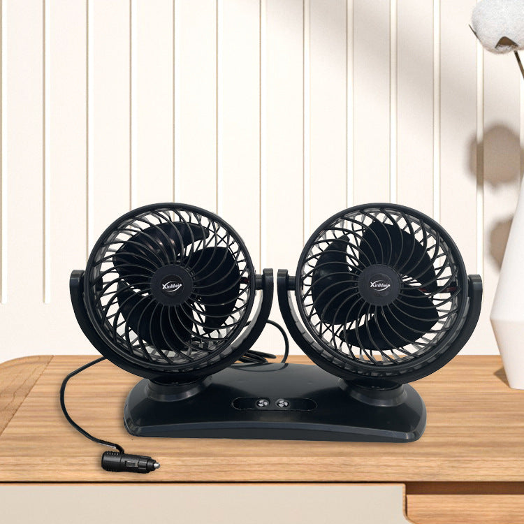 Dual-Head Bærbar Bil Ventilasjonsvifte Luvikno