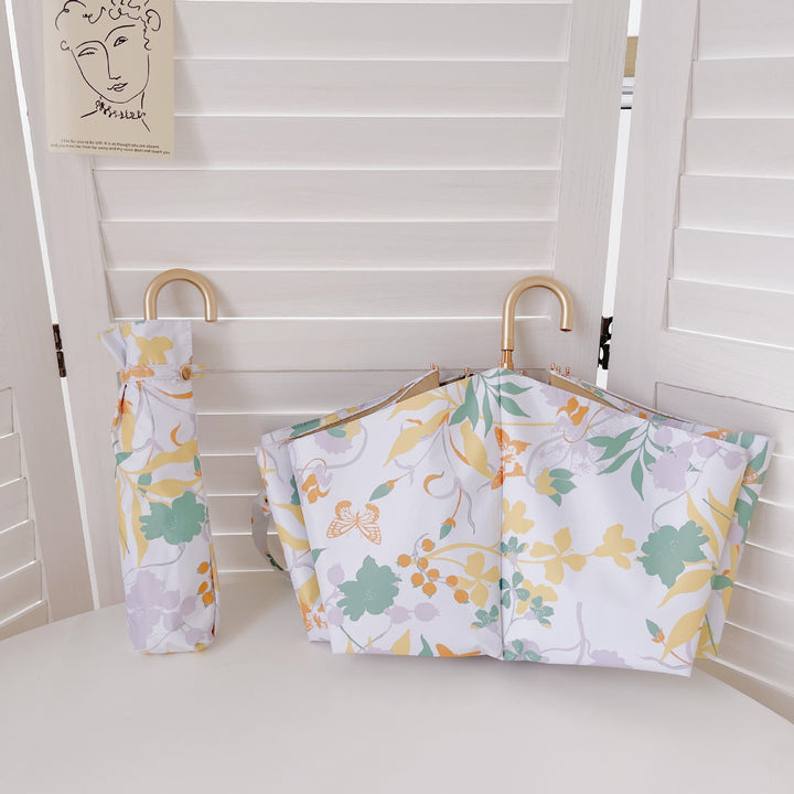 Dame elegant sammenleggbar paraply med hjerteformet design Luvikno
