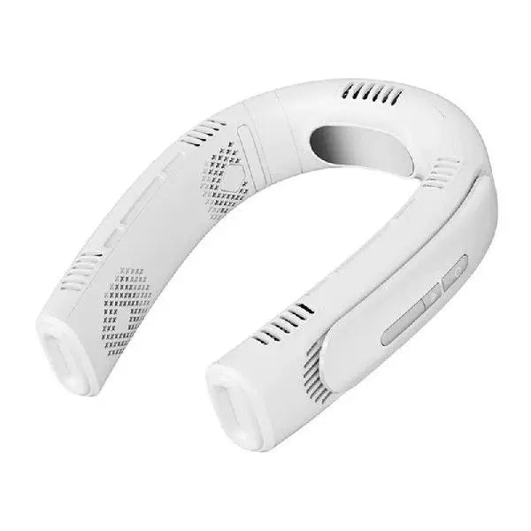 Unisex one-size portable rechargeable bladeless neck fan with adjustable airflow and silent brushless motor Luvikno