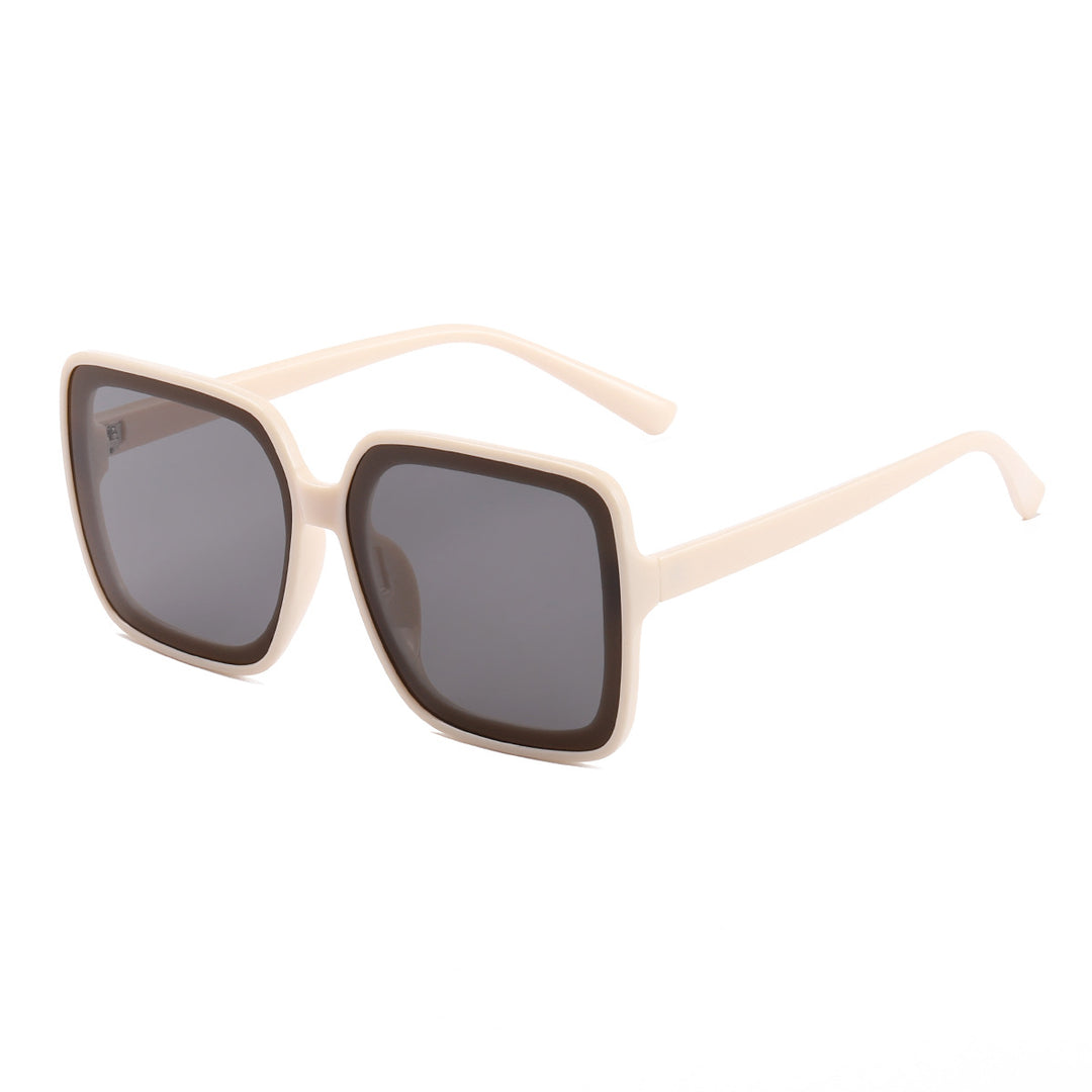 Dame firkantet solbrille med stilfull ramme og UV-beskyttelse Luvikno
