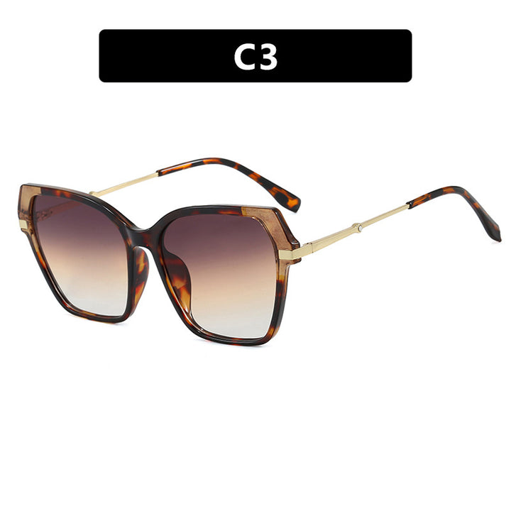 Dame kvadratisk solbrille med elegant metallramme og beskyttende UV-filter Luvikno