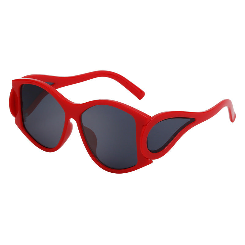 Dame moderne Cat-Eye solbriller med unikt ramme og UV-beskyttelse Luvikno