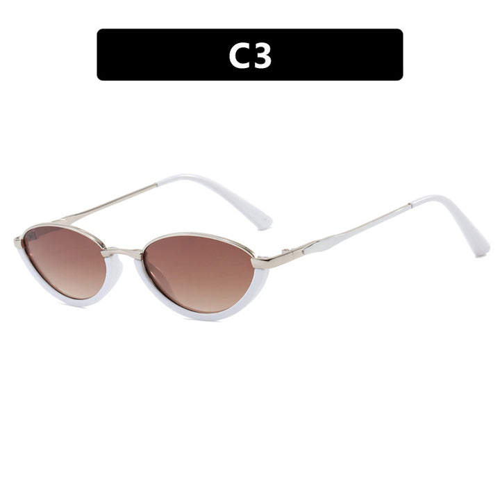 Dame moter Cat-Eye solbriller med to-farget ramme og UV-beskyttelse Luvikno