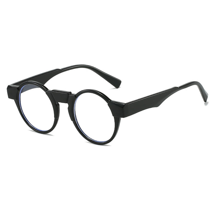 Dame moteriktig lesebrille med innovativt rundt rammedesign Luvikno
