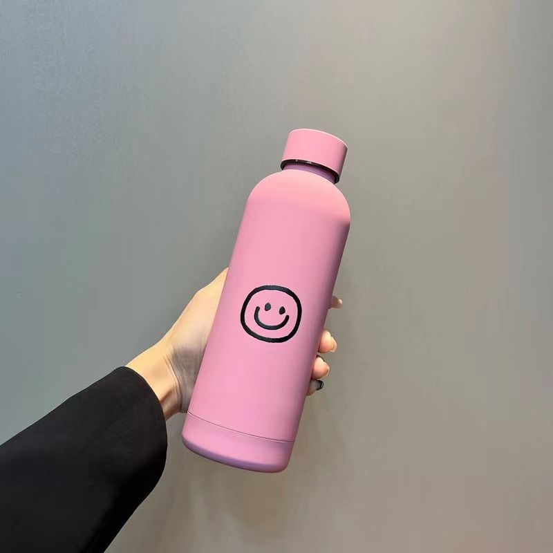 Damen Isoliertrinkflaske med lyst smilmotiv Luvikno