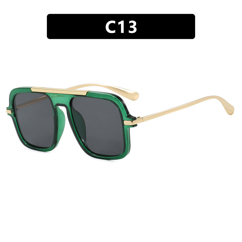 Dame kvadratisk solbrille med luksuriøs metallramme og robuste glass Luvikno