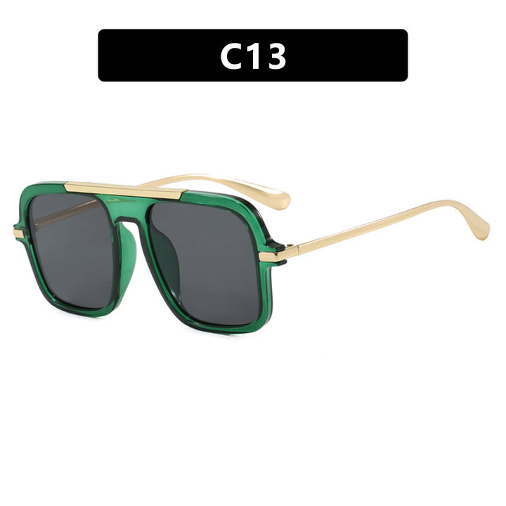 Dame kvadratisk solbrille med luksuriøs metallramme og robuste glass Luvikno