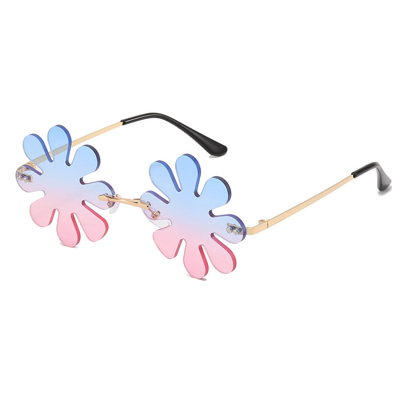 Dame Lekker blomster-solkors med stilfull metallramme Luvikno